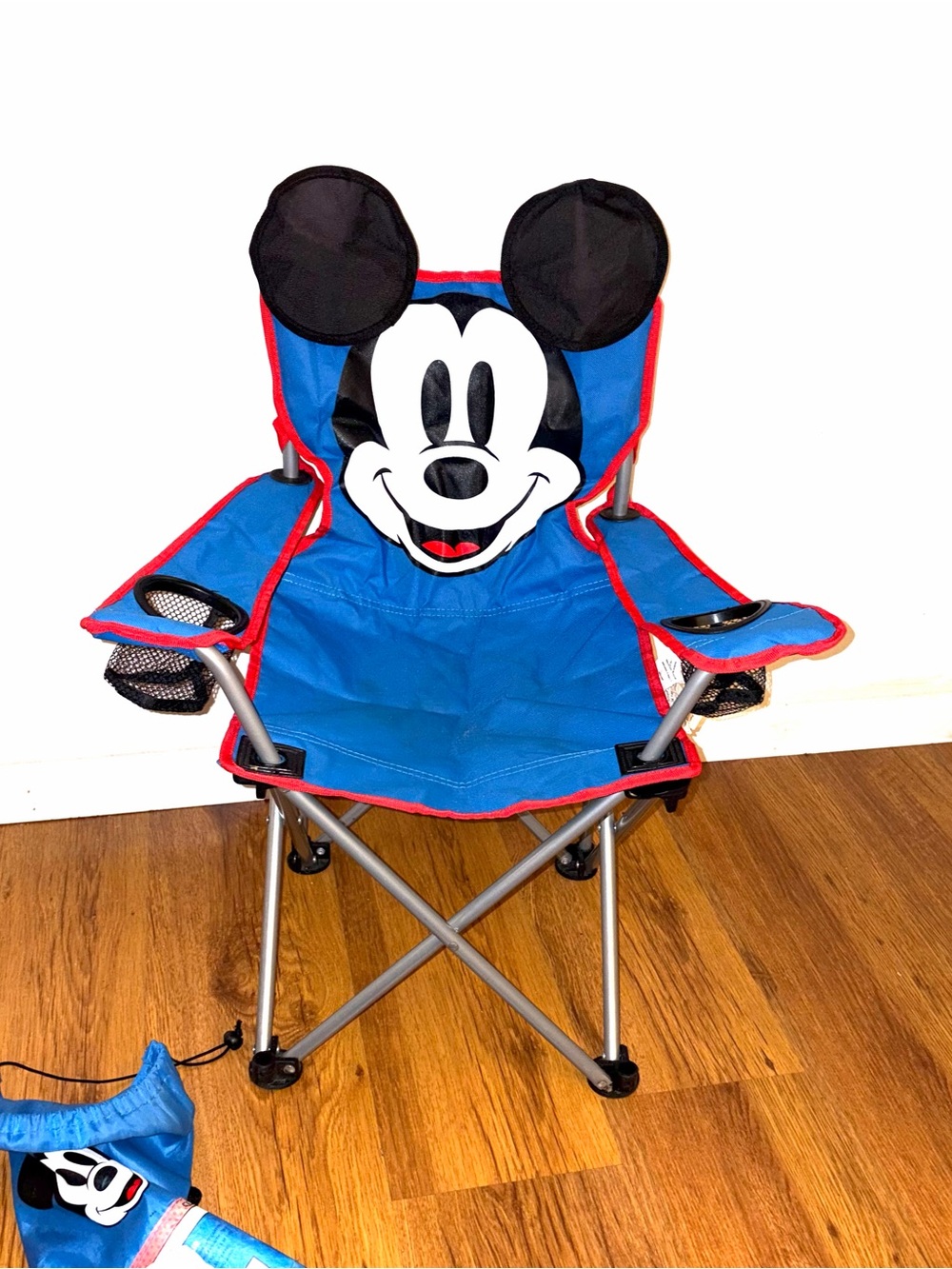 Blue Kids Folding Chair with Mickey Mouse Face and Ears